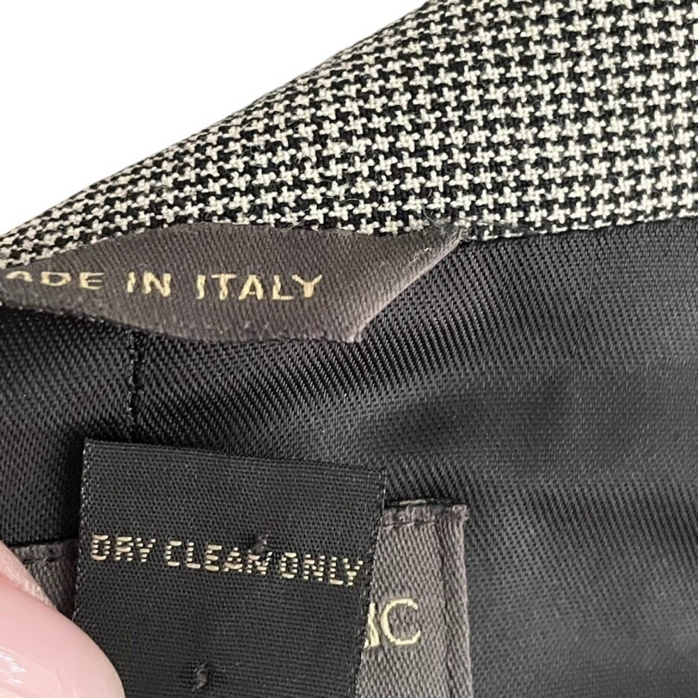 Banana Republic Italy Wool Houndstooth Cropped Blazer Jacket Size 4 - Picture 10 of 11
